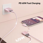 BENFEI USB C to Audio Jack Adapter with 60W Fast Charging, USB-C to 3.5mm Female Headphone Compatible with iPhone 16/15 Pro Max/Pro, Samsung Galaxy S24/S23/S22/S21 Ultra, iPad Pro, Pixel 8 Pink