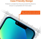 Anti Blue Light Screen Protector for iPhone 16e iPhone 14 iPhone 13 iPhone13pro [3 Pack] 6.1" 9H+ Anti Blue Light Tempered Glass, Anti-Scratch, Case Friendly