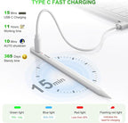 Stylus Pen for iPad 2018-2025: HATOKU 15 Mins Fast Charging Pencil Pro for iPad with Tilt Sensitivity Palm Rejection - Pen for iPad Air 3 4 5 M2 M3- Pro 11" 12.9" M4 - Mini 5 6-6 7 8 9 10 11th Gen