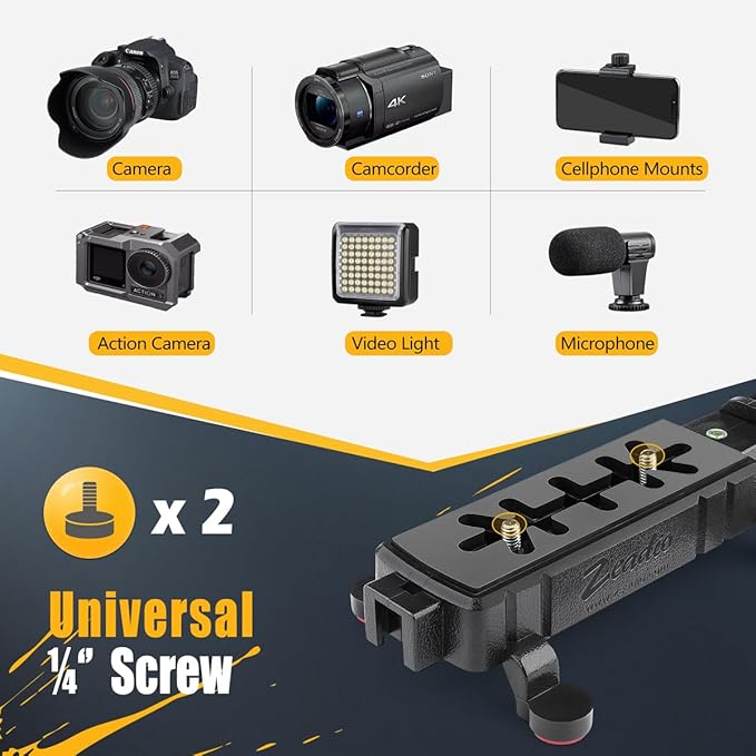 Zeadio Video Action Stabilizing Handle Grip Handheld Stabilizer with Cold-Shoe Mount for All DSLR Camera Camcorder