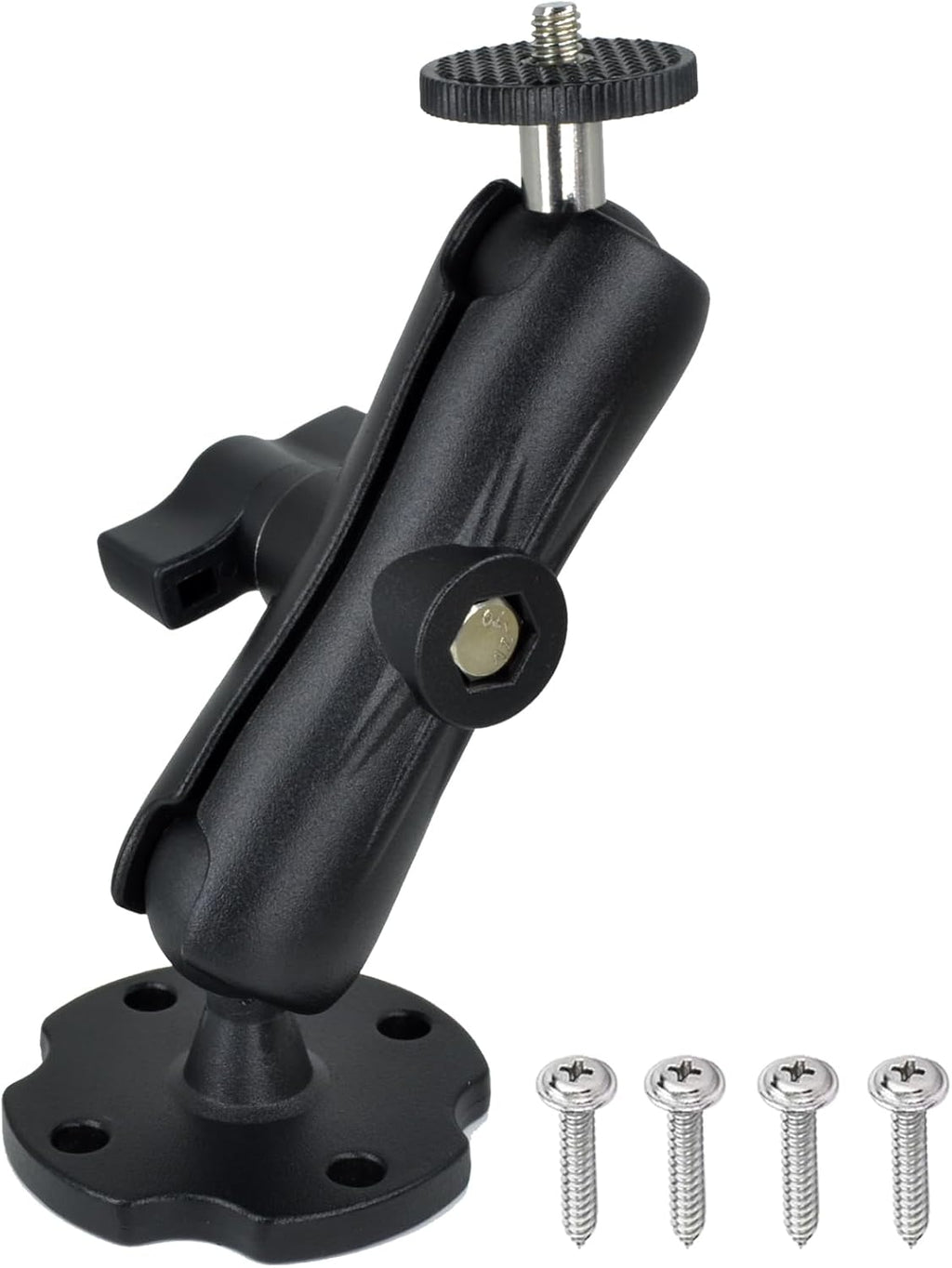 Heavy-Duty Camera Wall/Desktop Mount with 1/4"-20 Thread, Aluminum Alloy Arm, Dual Ball Heads, 1-Inch TPU Ball, Free Rotation,Compatible with DSLR, CCTV, RAM B System