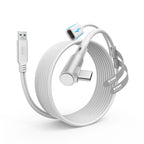 KIWI design Link Cable with Charging 16FT Compatible with Meta Quest 3S/3/2/Pro/Pico 4 Accessories and PC/SteamVR, USB 3.0 to USB C Link Cable with 5Gbps Super Speed for Extended Gameplay, White