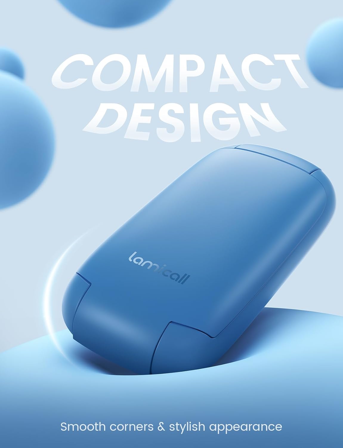 Lamicall Headphone Stand, Sticky Headset Holder - Foldable Headphone Holder Hook Mount, Adhesive Headset Hanger Clip Under Desk, Earphone Clamp for Airpods Max, HyperX, Sennheiser, Blue