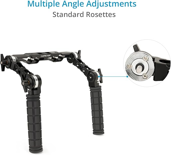 Hunt Universal 19mm/15mm Rosette Handle Set for DSLR & Video Camera Shoulder Mount Rigs. (CH-1915-RH)