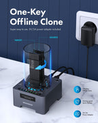 GRAUGEAR NVMe M.2 SSD Duplicator Dual-Bay Offline Clone Tool-Free, 20Gbps USB C to M.2 SSD Drive Cloner Docking Station Adapter Enclosure for M2 SSD Hard Drives M-Key