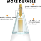 NIUTRENDZ 4 Pack Replacement Tips for Apple Pencil 2nd Generation and 1st Generation Fine Point Metal Tip, Wear-Resistant & Precise Control (1.95mm, White + Blue)