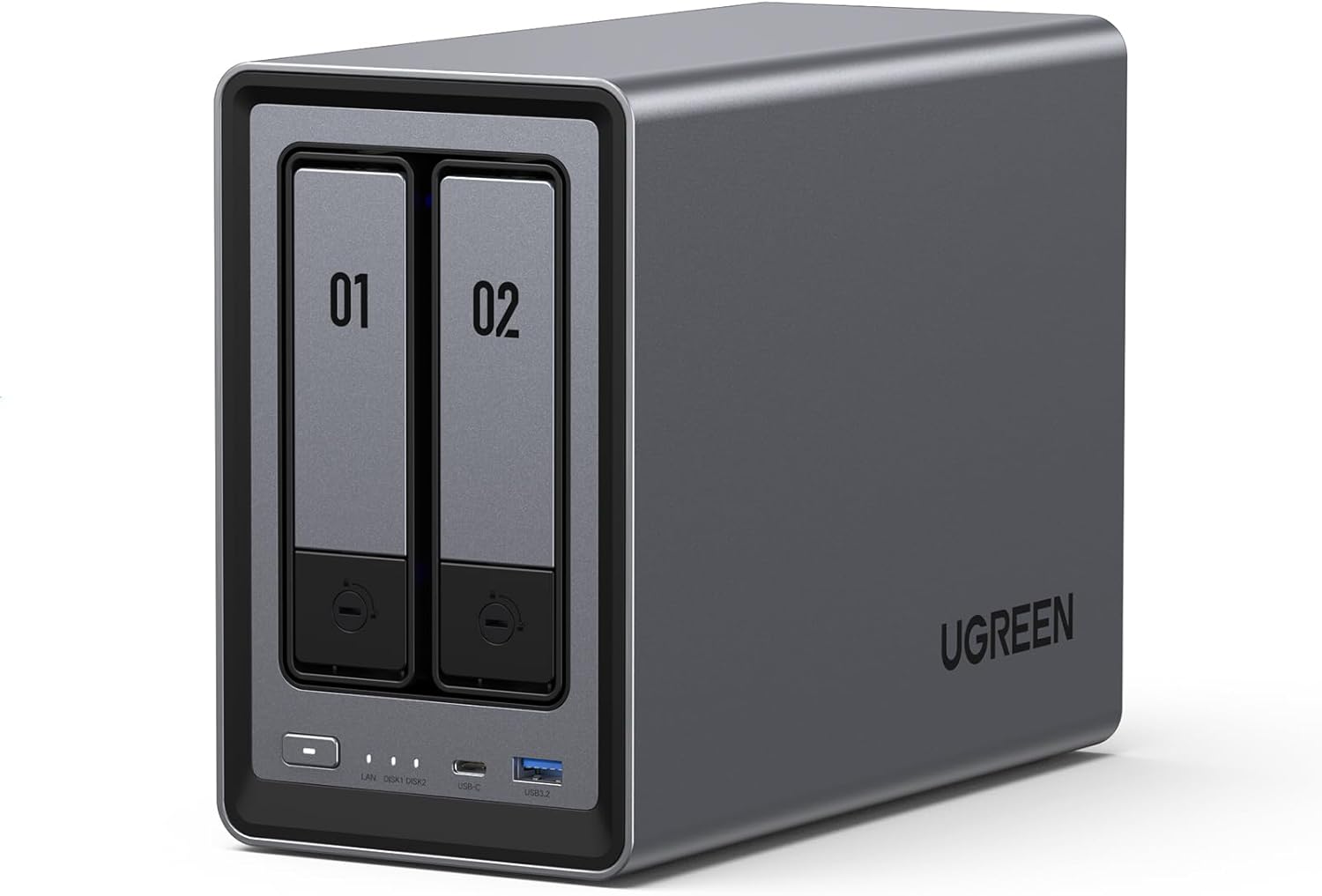 UGREEN NASync DXP2800 2-Bay Desktop NAS, Intel N100 Quad-core CPU, 8GB DDR5 RAM, 2.5GbE, 2X M.2 NVMe Slots, 4K HDMI, Network Attached Storage (Diskless)