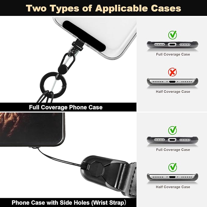 Adjustable Crossbody Phone Lanyard, Universal Phone Wrist Strap and Phone Neck Strap with Tether Tab, Phone Lanyard with Quick Release, Suitable for iPhone and Most Smartphones, Grey