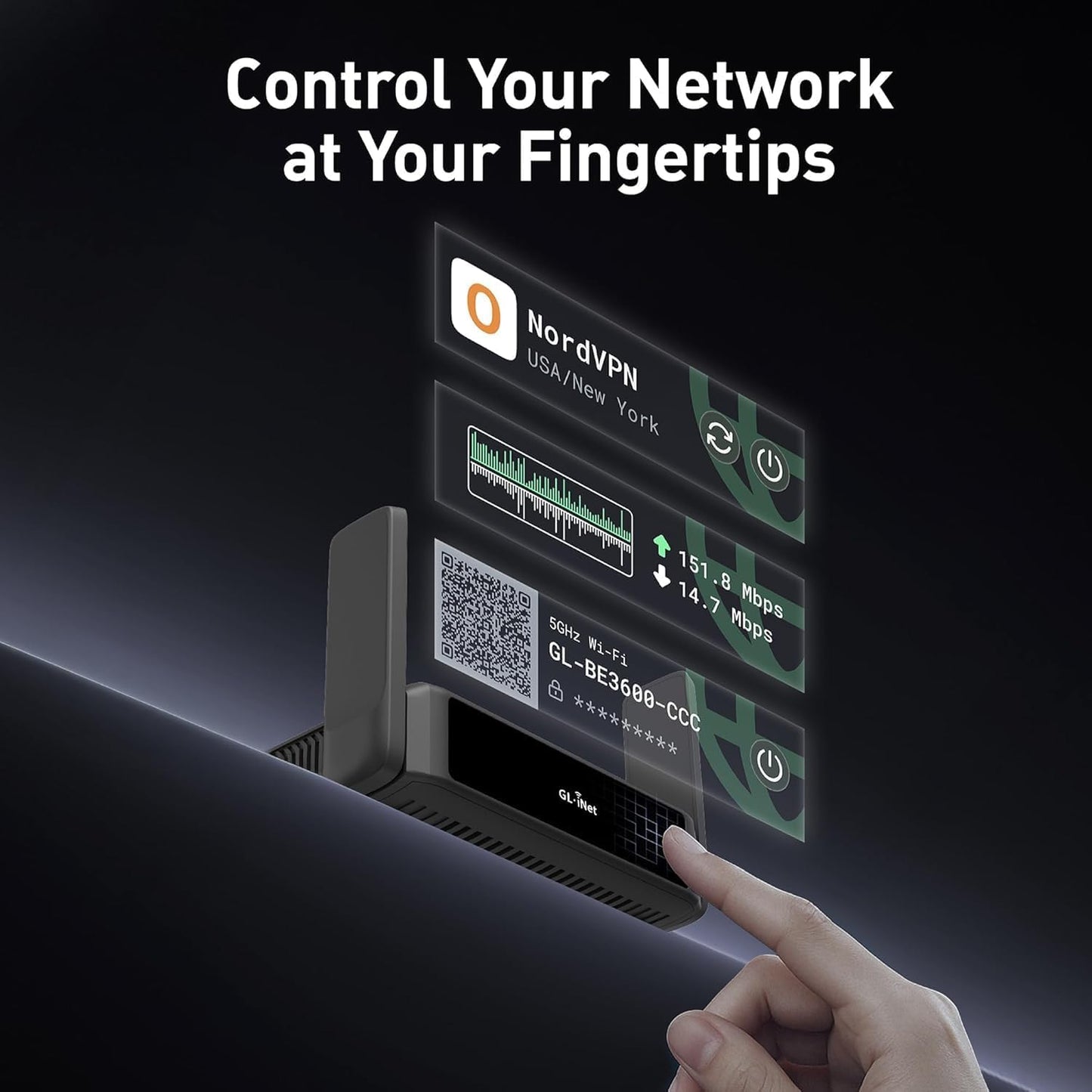 GL.iNet GL-BE3600 (Slate 7) Portable Travel Router, Pocket Dual-Band Wi-Fi 7, 2.5G Router, Portable VPN Routers WiFi for Travel, Public Computer Routers, Business Trip, Moblie/RV/Cruise/Plane