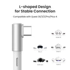 KIWI design Link Cable with Charging 16FT Compatible with Meta Quest 3S/3/2/Pro/Pico 4 Accessories and PC/SteamVR, USB 3.0 to USB C Link Cable with 5Gbps Super Speed for Extended Gameplay, White