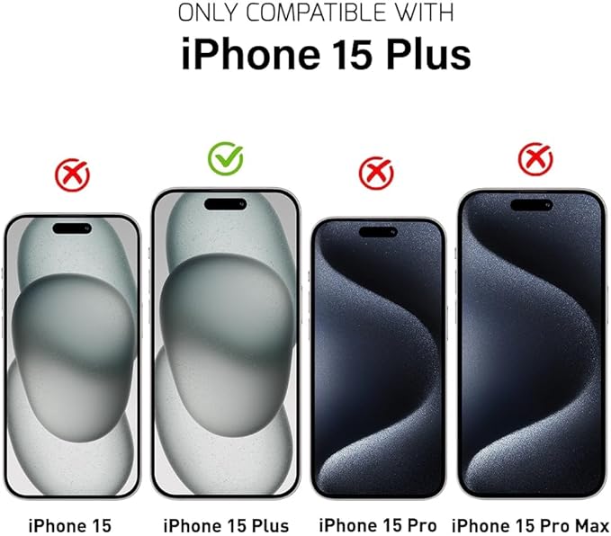 Tempered Glass Screen Protector for iPhone 15 Plus Clear (3 Pack)