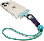 Cell Phone Lanyard Wrist Strap,Key Lanyard for Women,Phone Charms Strap,Short Wrist Lanyard for Keys,Keychain Lanyard (Cyan Purple)