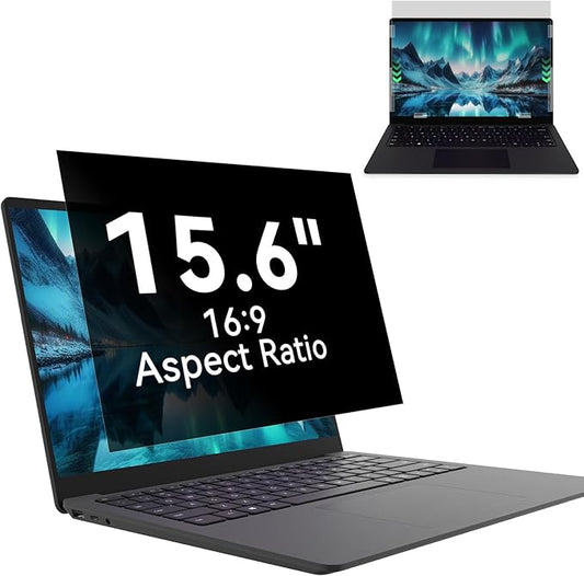Laptop Privacy Screen 15.6 Inc for 16:9 Aspect Ratio Screen Protector, Anti-Glare Blue Light Laptop Screen Privacy Shield Removable 15.6in Filter for Lenovo HP Dell Acer Asus Thinkpad Envy Xps
