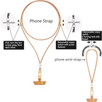 Leather cell phone lanyard Detachable Phone Chain Strap 2-in-1 Phone Charm with