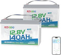 Redodo 12V 140Ah LiFePO4 Battery Group31, 10-Year Lifespan, 150A BMS & Bluetooth Monitoring, Ideal for RVs, Solar, Marine, Boat, Solar and Off-Grid 2 Pack