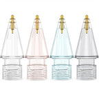 NIUTRENDZ 4 Pack Replacement Tips for Apple Pencil 2nd Generation and 1st Generation Fine Point Metal Tip, Wear-Resistant & Precise Control (1.05mm, Clear + Pink + Blue + Grey)