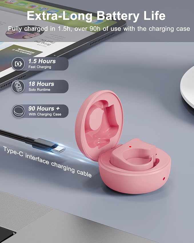 TikTok Scrolling Ring Remote Control, Camera Shutter Remote, Wireless Bluetooth Scrolling Ring for iPhone, iPad, iOS, Android - Pink