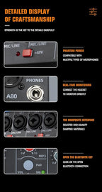 A-Series Professional Mixer for Recording DJ Stage Karaoke Music Application w/ 99 DSP Effect USB Drive for Computer Recording Input, XLR Microphone Jack, 48V Power for Professional (8-Channel)