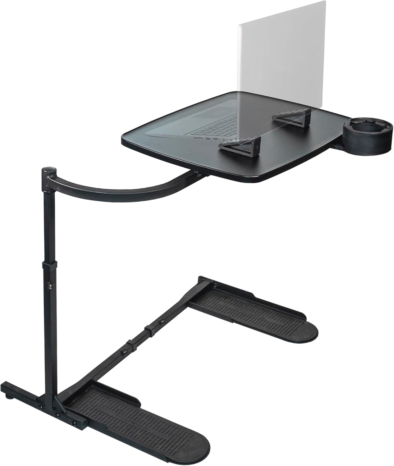 Stander Wonder Tray, Adjustable Swivel Table, Extra-Large Computer Stand, Couch Desk & Gaming Bench, TV-Trays for Eating on Couches, Chairs, Recliners with Laptop Wedges and Cup Holder, XL, Black