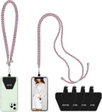 OUTXE Phone Lanyard 2 Packs - 2× Adjustable Neck Strap, 4× Phone Patches- Purple