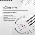 The Friendly Swede Mesh Tip Stylus Pen for Touchscreen — 3-Pack Micro-Knit Capacitive Stylus Pen for iPad & iPhone with 3 Replaceable Fiber Tips, Elastic Lanyards & Screen Cleaning Cloth