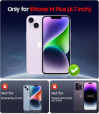 Magnetic for iPhone 14 Plus Case [Compatible with MagSafe][Built-in Camera Lens Protector] Slim Soft Silicone Bumper Shockproof Metallic Luster Phone Case (Black)