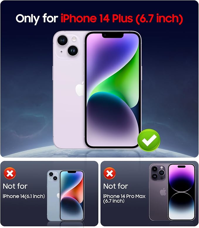 Magnetic for iPhone 14 Plus Case [Compatible with MagSafe][Built-in Camera Lens Protector] Slim Soft Silicone Bumper Shockproof Metallic Luster Phone Case (Black)