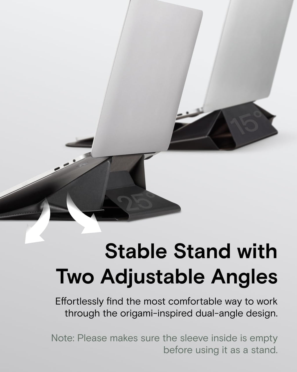 MOFT Laptop Carry Sleeve, 2-in-1 Laptop Bag & Stand for 13" MacBook Air/Pro & Dell/HP/Lenovo/Asus, Stylish Slim Computer Sleeve Bag with Expandable Storage for Computer Accessories, Night Black