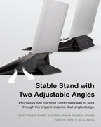 MOFT Laptop Carry Sleeve, 2-in-1 Laptop Bag & Stand for 13" MacBook Air/Pro & Dell/HP/Lenovo/Asus, Stylish Slim Computer Sleeve Bag with Expandable Storage for Computer Accessories, Night Black