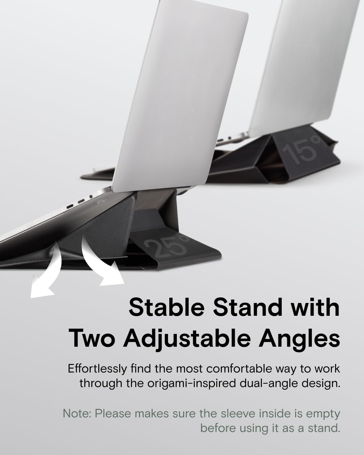 MOFT Laptop Carry Sleeve, 2-in-1 Laptop Bag & Stand for 13" MacBook Air/Pro & Dell/HP/Lenovo/Asus, Stylish Slim Computer Sleeve Bag with Expandable Storage for Computer Accessories, Night Black