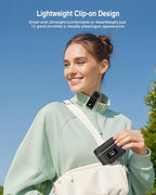 PQRQP Wireless Microphone for iPhone, iPad, Android(Lightning/USB C), Dual Microphones 20 H Battery Life, Mini Microphone, Cordless Double Mics for Video Recording, YouTube, TikTok, 164FT