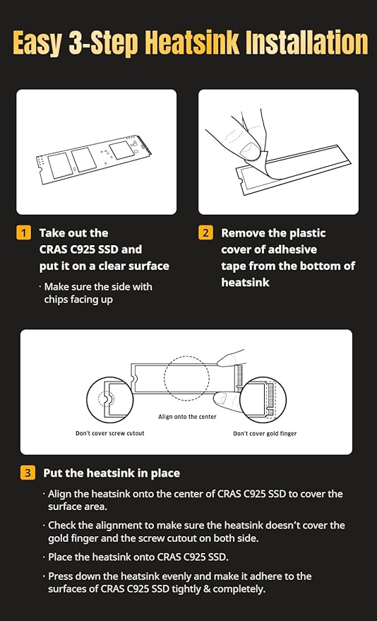 KLEVV CRAS C925 1TB M.2 2280 NVMe PCIe Gen4x4 Internal Gaming SSD with Aluminium Heatsink, Compatible with PS5, up to 7400MB/s (K01TBM2SP0-C9T)