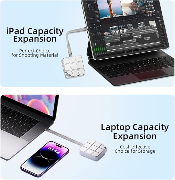 MAIWO 256GB Portable SSD External Solid State Drive, USB 3.2 GEN 2 Type-C Up to 1050MB/s, Mini PSSD for iPhone 15 Pro Max MacBook Pro PS5, Aluminum (Silver)