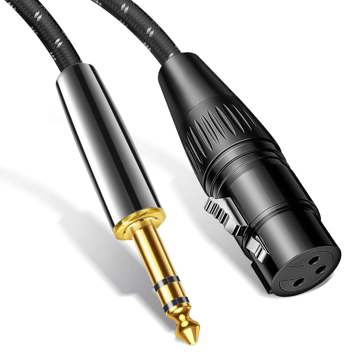 Kumiho XLR Female to 1/4 Inch 6.35mm TRS Stereo Cable Hi-Fi Balanced Bi-Shielded Interconnect Patch Cables for Microphones, Amplifiers, Mixers, Speakers 10FT