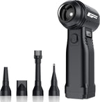 Instant Dust Removal — Compressed Air Duster 90,000 RPM with 40mm Nozzle, LED Light, TFT Display, 9-Speed Adjustable Rechargeable Air Duster, 10,000mAh Battery, 5 Nozzles for Computer,blowers