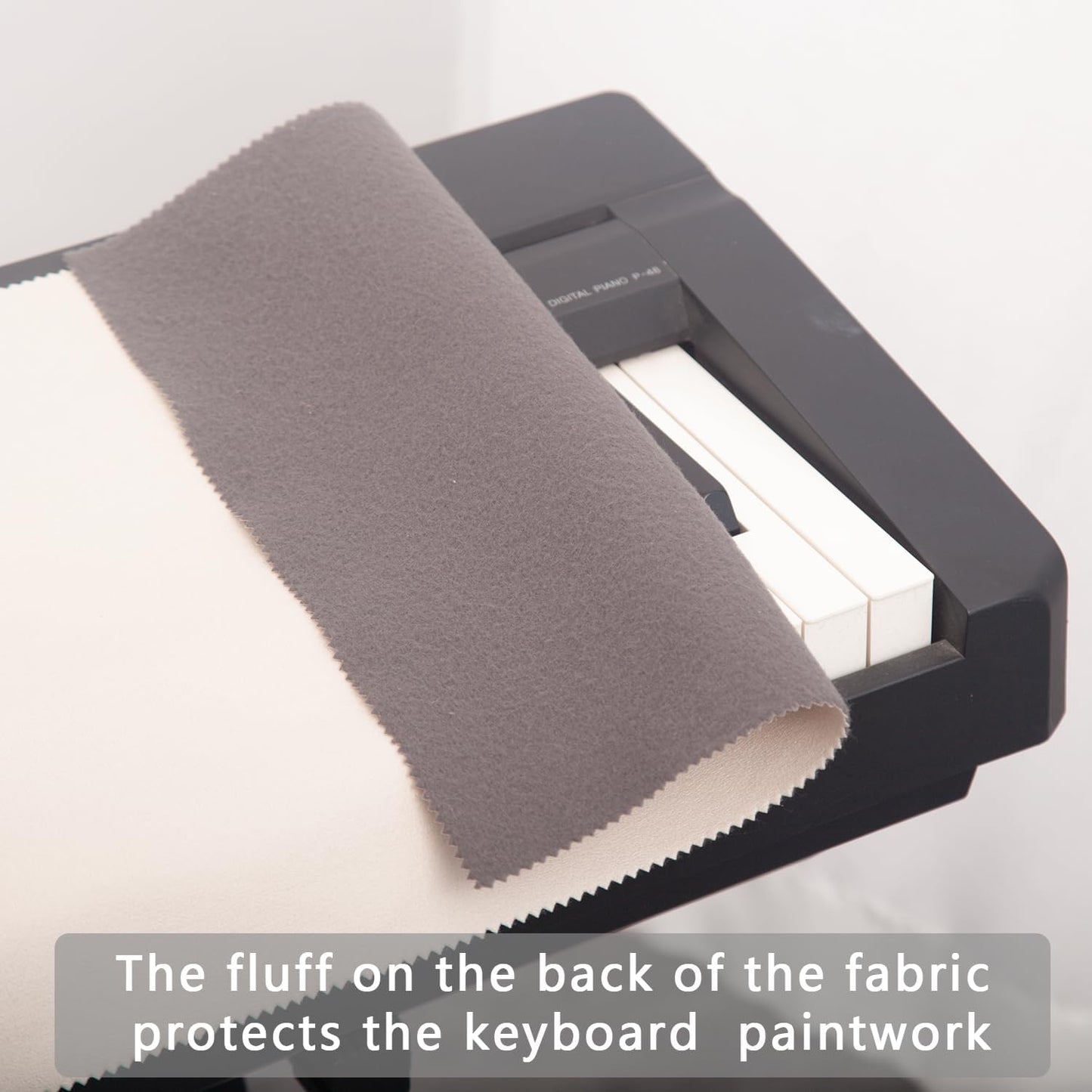 Keyboard Piano Cover, Digital Piano Dust Cover, Light Luxury Soft and Premium Surface, Thickening Electronic Organ Covering Keyboard Update Encasement (White)