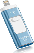 Apple MFi Certified 256GB Flash Drive for iPhone Thumb Drive Photo Stick, USB Memory Stick iPhone Flash Drive for Photos Videos, High Speed Jump Drive Compatible for iPhone/iPad/Android/PC (Blue)