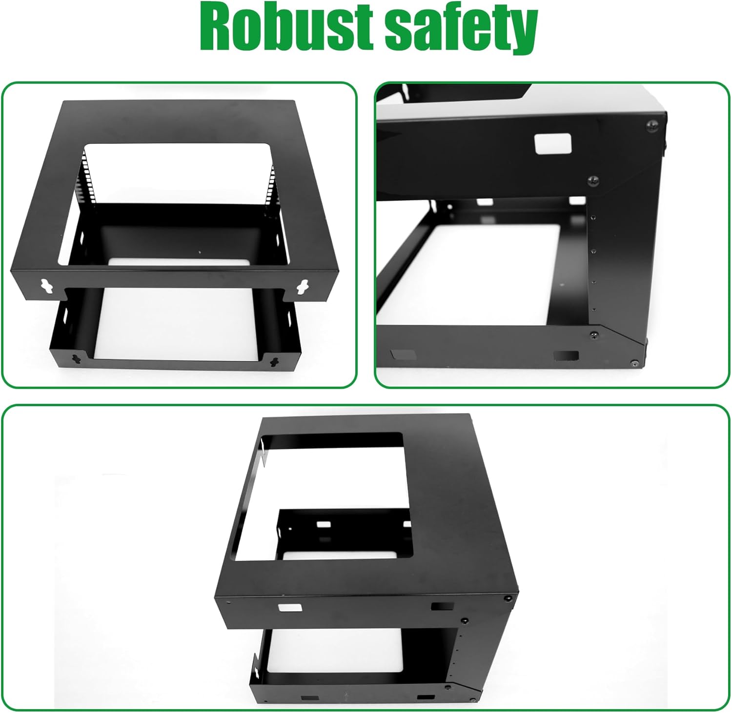 6U Wall Mount Open Frame 19 Inch Server Equipment Rack Wall Mountable Heavy Duty Design - Holds All Networking & AV Gear - Open Frame Includes 2 1U 12in Vented Shelves & Mounting screws (WALL RACK 6U)