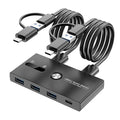 USB C Switch&USB A Switch 2 in 1,USB switcher 2 Computers Sharing USB C & A Devices, 4 Port USB Switcher Sharing Keyboard and Mouse/Printer/Scanner USB 3.0 KVM Switch(Not Support Charging/Monitor)