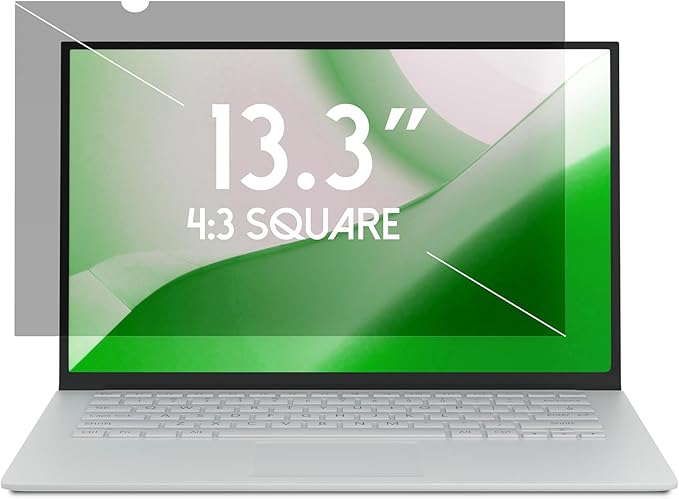 13.3 Inch Laptop Privacy Screen Shield for 4:3 Display - Anti Glare Computer Privacy Screen Cover | Blue Light Blocking Screen Protector | Scratch Resistant UV Filter | Attachment Type