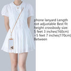 Leather cell phone lanyard Detachable Phone Chain Strap 2-in-1 Phone Charm with