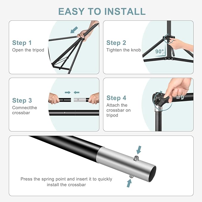 10.2x10Ft Heavy Duty Backdrop Stand, MSKIRA Adjustable Backdrop Support System Kit, Photoshoot Background Stand for Parties, Advertising Display with 6 Clamps, 4 Clips, 2 Sandbags, Carry Bag