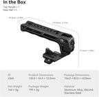 SMALLRIG Lightweight NATO Top Handle, Quick Release NATO Grip w/NATO Rail for DSLR Camera Cage, Universal Top Handle with 5 Cold Shoe Adapters - 4345 Black