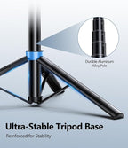 UBeesize 70'' Auto Face Tracking Tripod 360° Rotation with Stand, Phone Tripod with Fill Light, Selfie Stick & Phone Stand for Recording, Vlog/Live Stream/Video/TikTok, Compatible with iPhone/Android