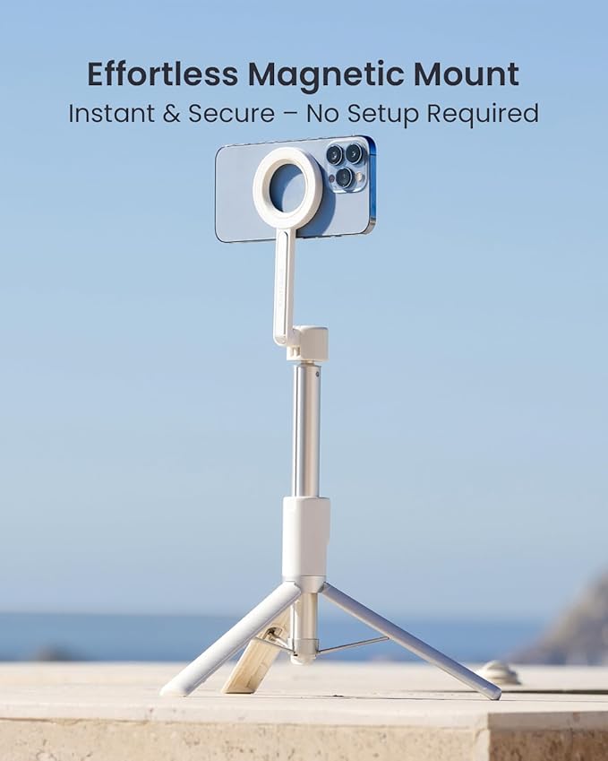 KraftGeek Magnetic Selfie Stick Tripod for iPhone, 64” Phone Tripod for Magsafe, Travel Phone Stand with Remote for iPhone 16 Pro Max