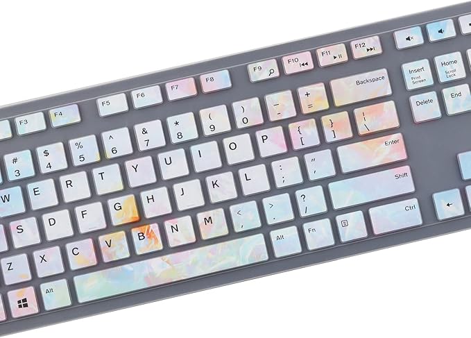 Keyboard Cover Skin for Dell KM636 KB216 KB216t KB216d KB216p Wired & Wireless Keyboard, Dell Optiplex 5250 3050 3240 5460 7450 7050, Dell Inspiron Desktop 24" 27" 5400 5490 7700 7790 3475 3670 3477