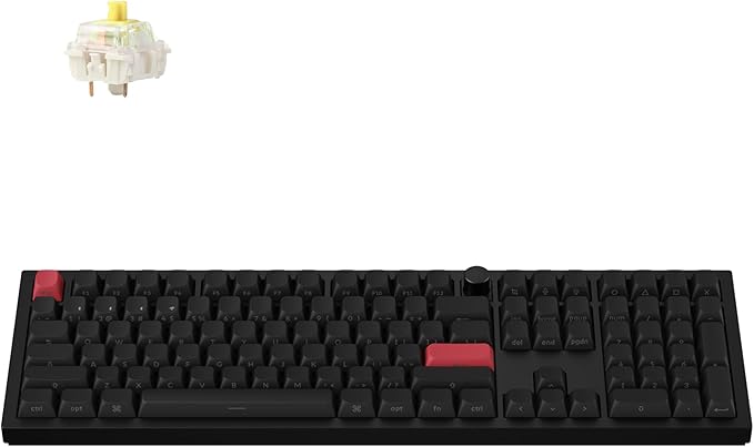 Keychron Q6 Max QMK/LUANCHER Wireless Bluetooth/2.4GHz/USB-C Wired Custom Mechanical Keyboard, Full Size Programmable Knob RGB Backlit Hot-Swappable Gateron Banana Switch for Mac Windows Linux - Black