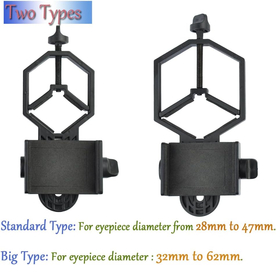 GOSKY Smartphone Adapter Mount Large Size - Compatible with Binoculars, Monoculars, Spotting Scopes, Telescope, Microscopes - Fits almost all Smartphones on the Market - Record Nature and The World