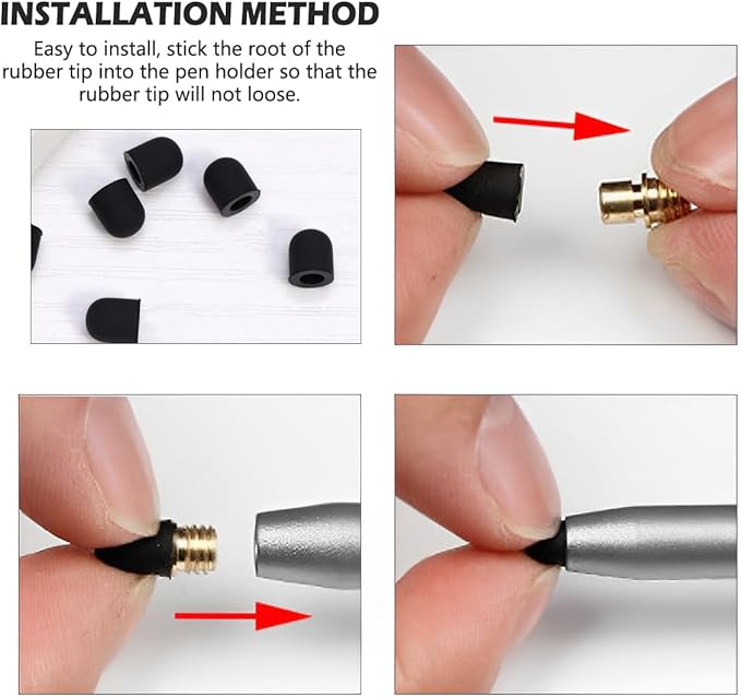 20 Pieces Replacement Tips Touch Screen Pens Tips Silicone Rubber for Touch Pen (Outer Diameter 6mm, Inner Diameter 4mm)