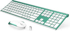 Wireless Keyboard and Mouse, Vssoplor 2.4GHz Rechargeable Compact Quiet Full-Size Keyboard and Mouse Combo with Nano USB Receiver for Windows, Laptop, PC, Notebook-Blackish Green